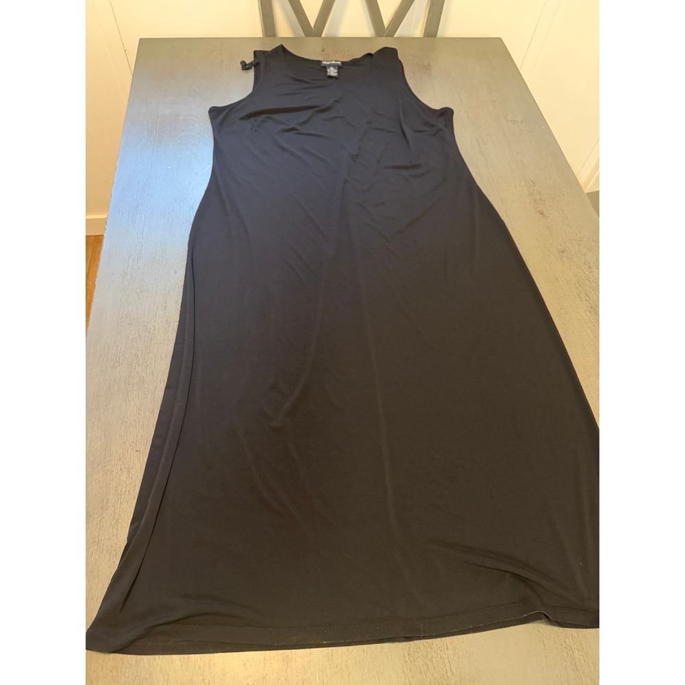 Maggie Barnes Black Sleeveless Maxi Dress Plus Size 0X 16W A-Line Jersey Knit